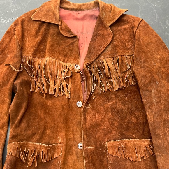 unbranded Jackets & Blazers - Women's Brown Suede Fringe Leather Jacket